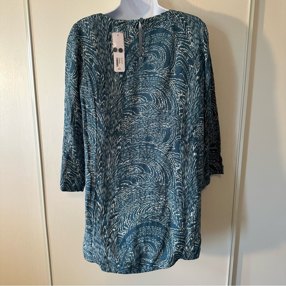 Soft Surroundings Women's Gauze Ocean Tunic Top Tandoori Spice Print- Size Small - Picture 2 of 12